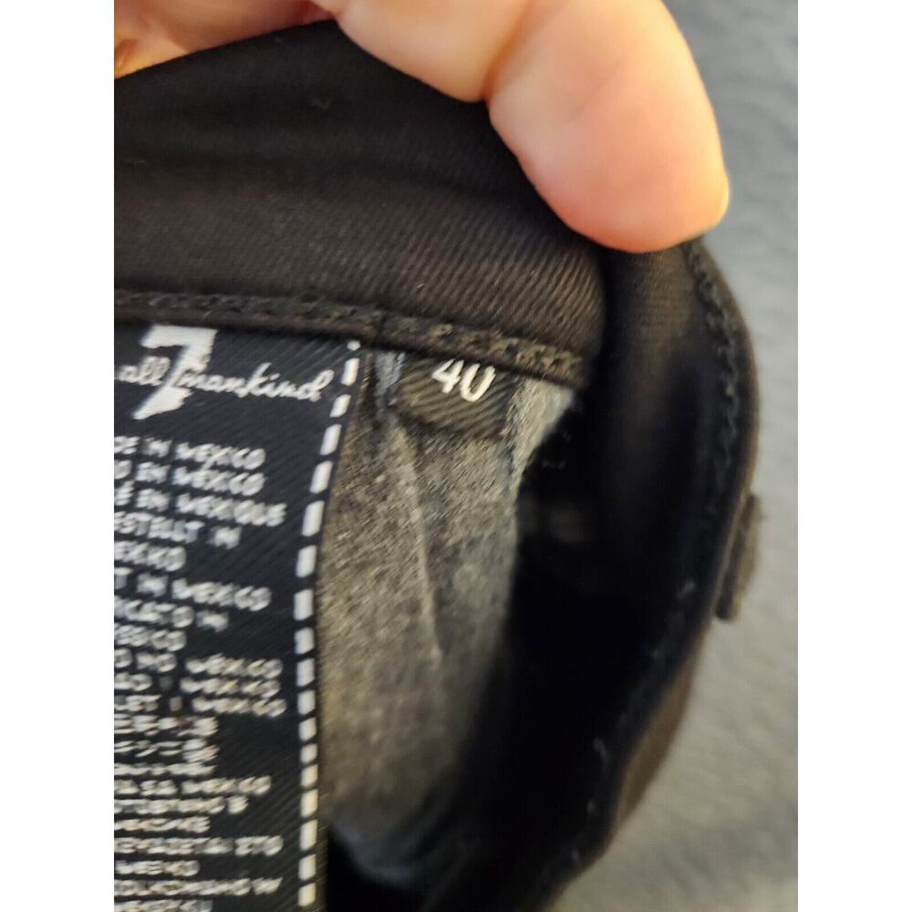 7 For All Mankind Luxe Jeans Mens 40x32 Black Wash‎ Slimmy Straight Fit Stretch - Picture 9 of 10